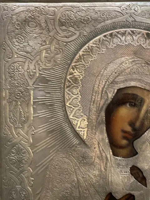 Icoon, Madonna en kind - Hout - 19e eeuw