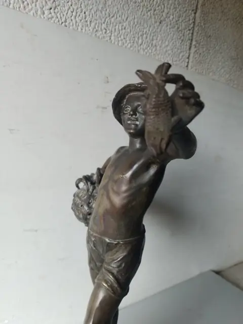 Dal modello di Achille d'Orsi - Beeld, kleine vis - 50 cm (1) - Brons - Midden 20e eeuw