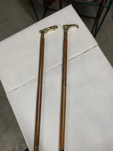 Wandelstok (2) - Hout, Messing