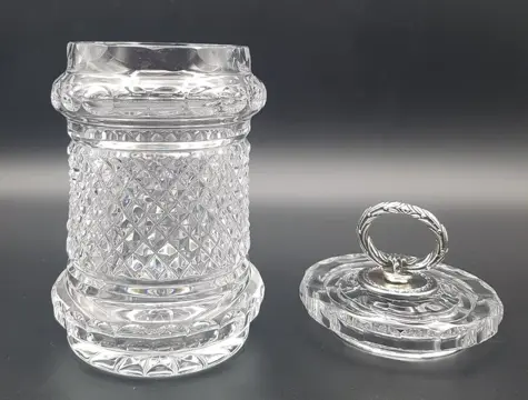 Antieke pot in loodkristal en 800 zilver - Italië, eind 19e eeuw (1) - Neoklassiek - Kristal, Zilver