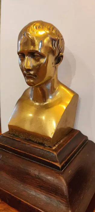 Beeld, Buste Napoleon 1e - Hout, Messing - Eerste helft 20e eeuw