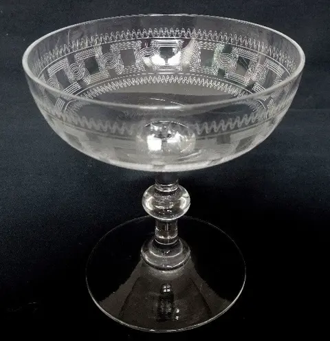 Baccarat - 6 champagneglazen met gegraveerde decoratie 3458 - Kristal