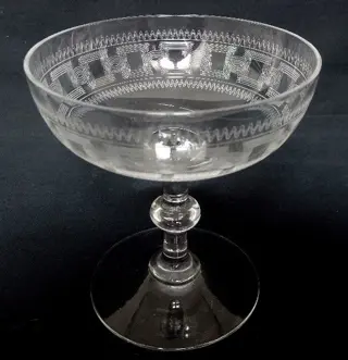 Baccarat - 6 champagneglazen met gegraveerde decoratie 3458 - Kristal