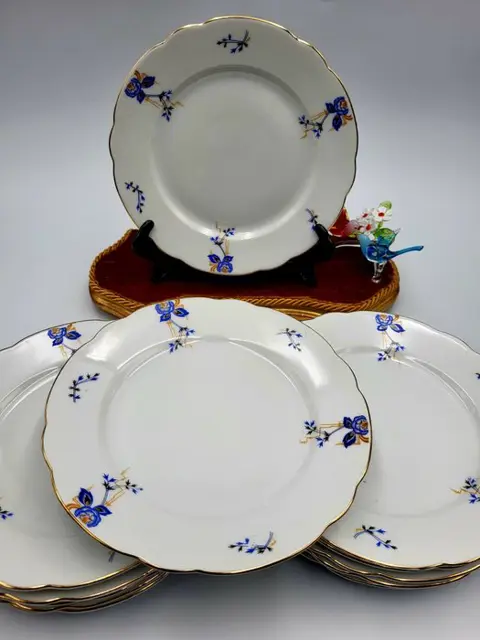 Gibson & Son Made in Germany - Voorgerechten borden (12) - Porselein, handgeschilderde bloemen