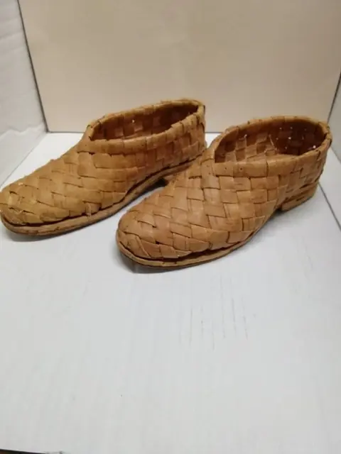 Doos, berken schoenen (3) - Volkskunst - Birch, Leder - Begin 20e eeuw