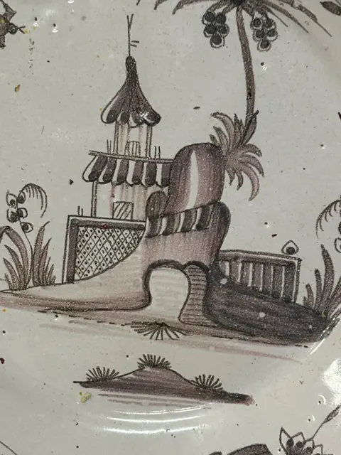 Saint Omer borden , chinees decor 18de eeuw (2) - Keramiek