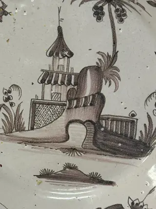 Saint Omer borden , chinees decor 18de eeuw (2) - Keramiek