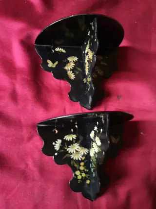 Paar afsluitbare wandplanken (2) - Papier mache - Begin 20e eeuw