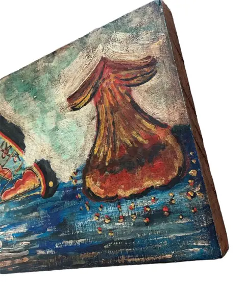 Sant'Antonio ex Voto jaar 1945; door Genade Ontvangen. (1) - Volkskunst - Olie op hout - Midden 20e eeuw