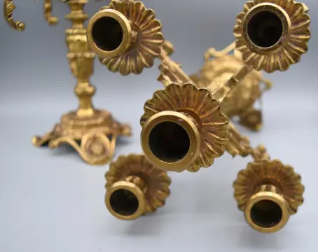 Kandelaar - Brons (verguld) - Eerste helft 20e eeuw