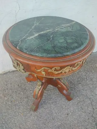 Bijzettafel - Empirestijl - Brons, Hout, Marmer - Begin 20e eeuw