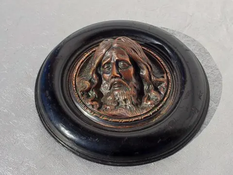 muurplaat - Brons, Hout - Begin 20e eeuw