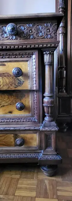 Ladekast - Renaissancestijl - Wortelnotenhout - Eind 19e eeuw