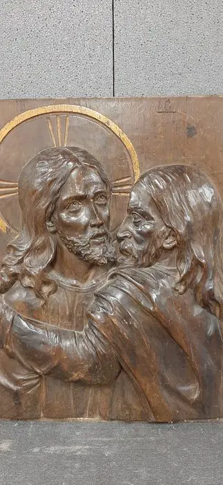 Reliëf, Kus van Judas - Hout - Begin 20e eeuw