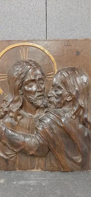 Reliëf, Kus van Judas - Hout - Begin 20e eeuw