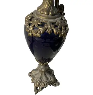 Vaas (2) - Napoleon III stijl - Brons, Keramiek - Eind 19e eeuw