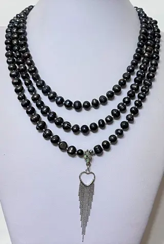 Exclusieve SET van Natural Black Pearl en Ethiopian Opal - Griekse kruisen van hematiet (bescherming en evenwicht). Sterling Zilver 925. - Na 2000