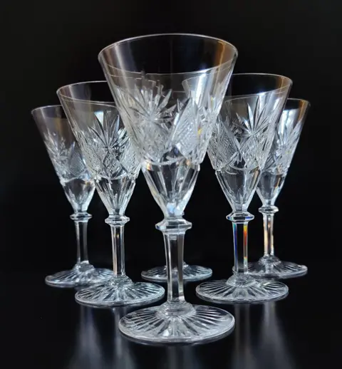 Hubert Fouarge - Val Saint Lambert - Glazen (6) - Kristal