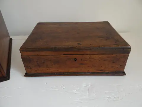 Doos, Kist (2) - Hout, Messing - 19e eeuw