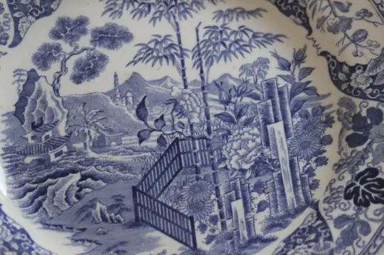 Wedgwood - Zeldzame set van 6 Wedgwood Engelse porseleinen blauwe dessertborden, 1820-1830. (6) - Faience