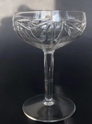 Mooie serie van 6 champagneglazen - Geslepen kristal