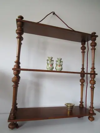 Wandvitrine Wandkastje - houtnotenhout - 20e eeuw