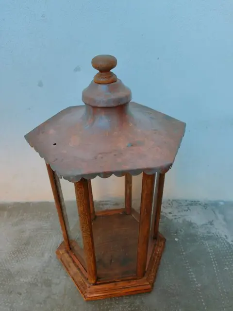 Devotionele zaak (1) - Art Nouveau - hout en koper - Begin 20e eeuw