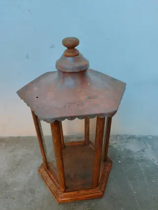 Devotionele zaak (1) - Art Nouveau - hout en koper - Begin 20e eeuw