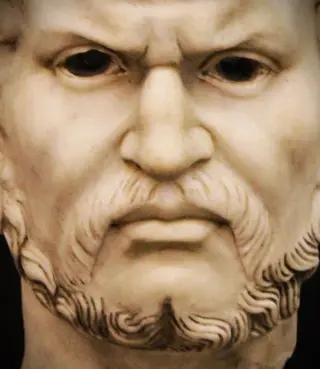 Beeld, Masker van Caracalla - 61 cm - Marmer - Midden 20e eeuw