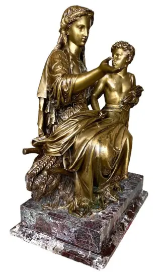 Jean-Jules Salmson (1823-1902) - Beeld, Godin Demeter - 42cm - Brons, Marmer - Tweede helft 19e eeuw
