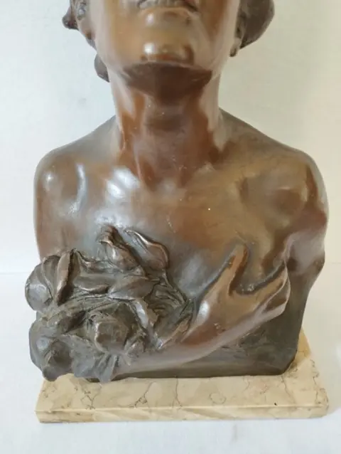 Vincenzo Aurisicchio (1855 - 1926) - Beeld, Buste, Eleonora Duse "Het Goddelijke" - Brons - Begin 20e eeuw