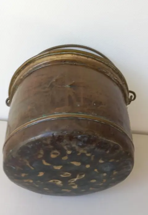 Grote kook ketel met deksel - Koper, Messing - 19e eeuw