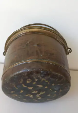 Grote kook ketel met deksel - Koper, Messing - 19e eeuw