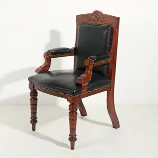 Vinhático bureau - Engelse stijl - Hout, Leder - Eind 19e / 20e eeuw