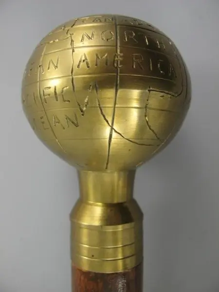 Wandelstok - Hout, Messing - 20e eeuw