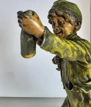 Georges Omerth (act. ca. 1895-1925) ségun Géo Maxim - Sculptuur getiteld "Fete au village" - Zinklegering - AC. 1900