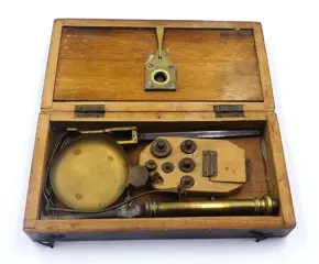 Ponterstok - hout, messing - Eind 19e eeuw