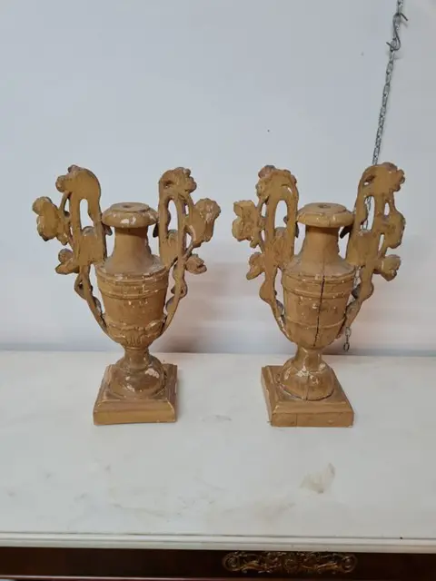 paar palmpotten - Neoklassiek - Hout - ongeveer 1800