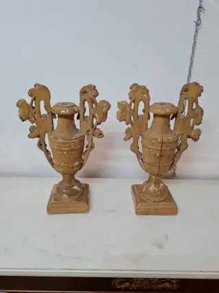 paar palmpotten - Neoklassiek - Hout - ongeveer 1800