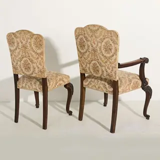 Set van 10 stoelen en 1 fauteuil (11) - Hout, Textiel - 19e eeuw