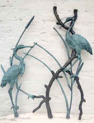 Groot bronzen wandsculptuur - Gepatineerd brons - recent
