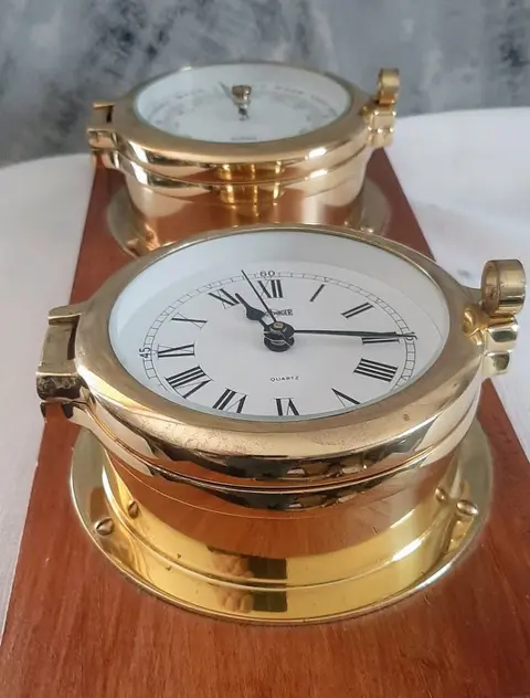 2 zware scheepsklokken - Glas, Messing - Tweede helft 20e eeuw