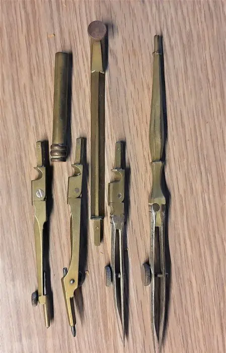 Tekeninstrumenten (7) - Messing - Eind 19e eeuw