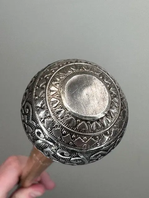 Wandelstok - Bamboe, Zilver - Circa 1930