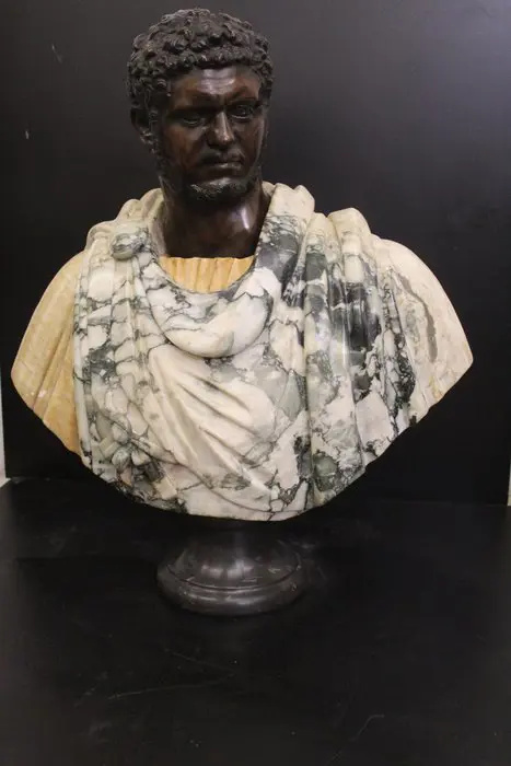 Beeld, Romeinse keizer Caracalla - 87 cm - Brons, Marmer - Tweede helft 20e eeuw