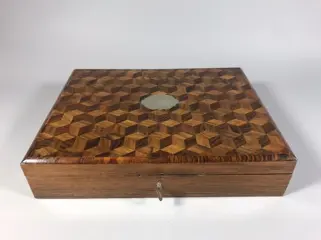 Juwelendoosje - Palissander, Tulpenboomhout, Walnoot - Ca. 1900