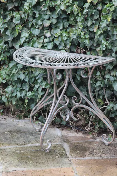 wall table for indoor or outdoor, 90 cm. wide - metal - recent