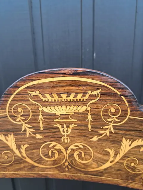 Eind 19e Eeuw 4 Stoelen Charles X Pallisander Hout met inleg Citroenhout (4) - Palissander, inleg Citroenhout - 19e eeuw