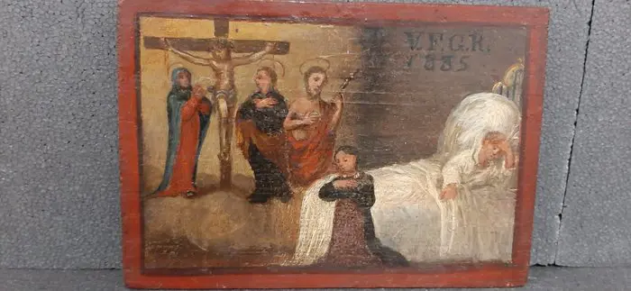 Ex Voto (genade ontvangen) - olie op tafel - Eerste helft 19e eeuw