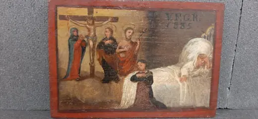 Ex Voto (genade ontvangen) - olie op tafel - Eerste helft 19e eeuw
